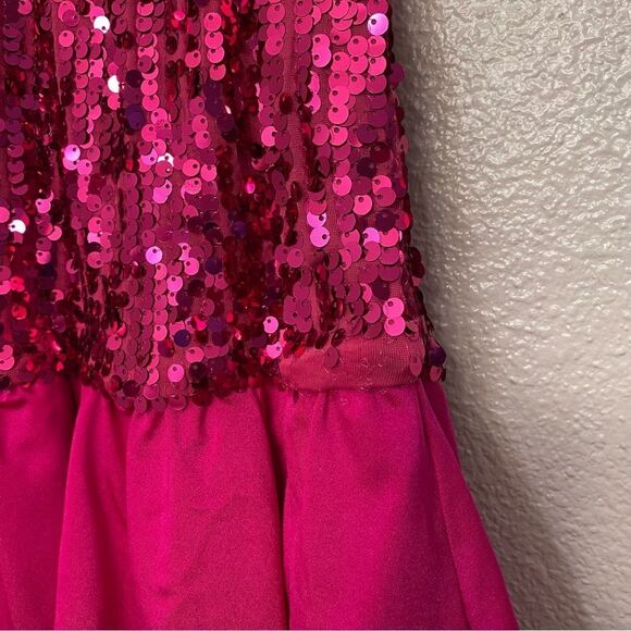 Weissman Balera Dance costume hot pink sassy fringe dress Hair 11734 MC child - Picture 6 of 12